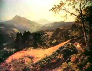 Extensive Landscape With Haymaking by Sidney Richard Percy
