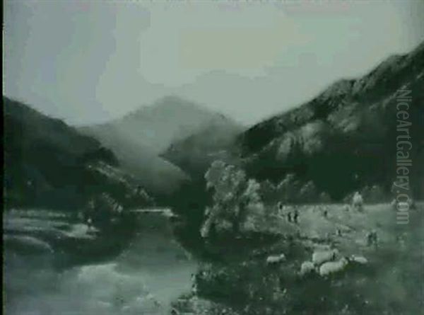 Haymaking By A Highland Loch - view 1