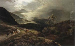 Driving Cattle Through A Mountain Pass