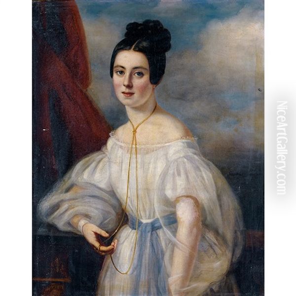 Portrait De Madame Ferdinand De Lesseps Nee Agathe Delamalle - view 1