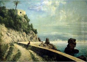 Scorcio Di Costa Ligure Con Figura by Giacinto Bo