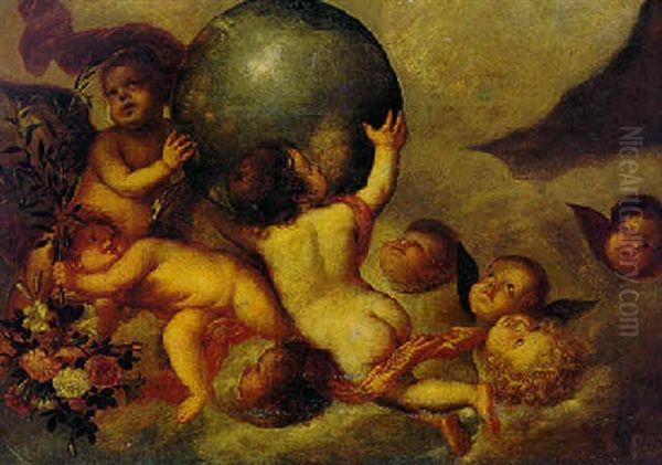Putti With Flowers - view 1