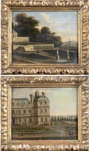 Le Chateau De Chilly, Du Cote Du Jardin (+ Le Parterre; Pair) by Adam Perelle