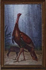 Louisiana Eastern Wild Turkeys (tom And Jake) by Achille Perelli