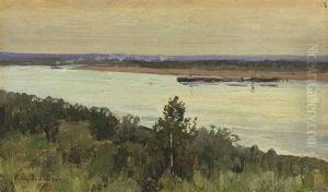 On The River by Vasili (Vladimir) Vasilievich Perepletchikov