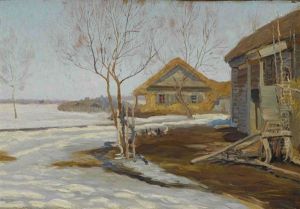 Landliches Idyll Im Vorfruhling by Vasili (Vladimir) Vasilievich Perepletchikov