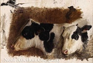 Study Of Two Cows by Achille Peretti