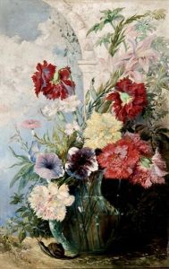 Bodegon De Flores Con Caracol by Pedro Perez De Castro