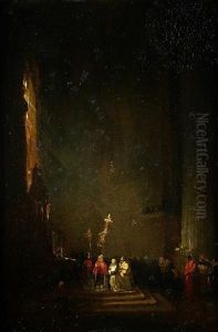Interior De Una Iglesia by Genaro Perez Villaamil Y Duguet