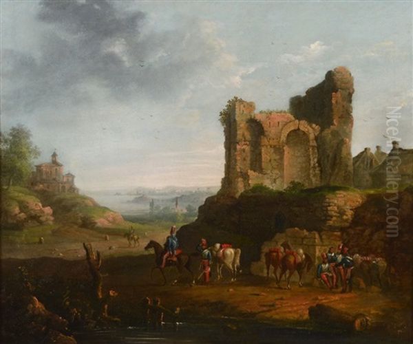 French Hussars Resting, Spanish Campaign Of 1823 - view 1