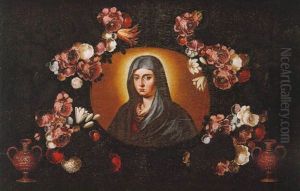 La Virgen En Guirnalda De Flores