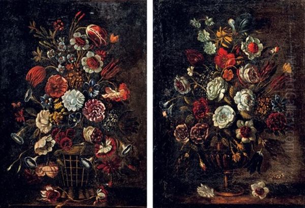 Bouquet De Fleurs Dans Un Vase (+ Bouquet De Fleurs Dans Une Corbeille; 2 Works) - view 1