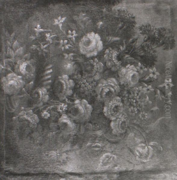 Still Life Of Flowers Displayed In A Pedestal Urn - view 1
