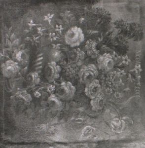 Still Life Of Flowers Displayed In A Pedestal Urn