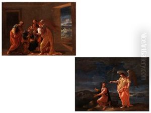 Tobias Mit Dem Erzengel Raffael Sowie Tobias Und Der Engel Heilen Das Augenleiden Von Tobias Vater (pair) by Francesco Perezzoli