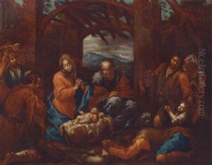 The Adoration Of The Shepherds by Francesco Perezzoli