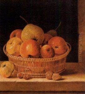 Corbeille De Pommes Et Poires Sur Un Entblement Corbeille De Pommes Et Poires Sur Un Entblement