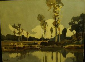 Paysage Au Bord D'un Lac by Lucien Peri