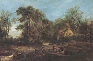 The Waters Of Leith Above Colt Bridge by Arthur Perigal the Younger