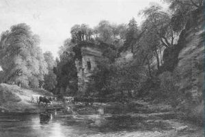 Hundalee Rocks And Cave On Jed Water, Roxburghshire Hundalee Rocks And Cave On Jed Water, Roxburghshire