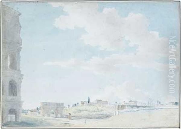 Vue Du Forum Avec L'arc De Septime Severe - view 1