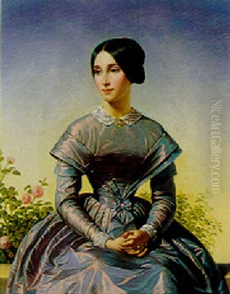 Young Girl With Roses - view 1