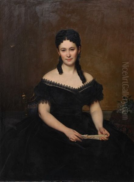 Portrait De Dame A L'eventail - view 1