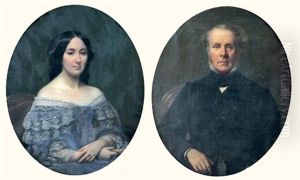 Portrait Du Comte De Rocheplatte (+ La Comtesse De Rocheplatte; Pair) by Alexis Joseph Perignon