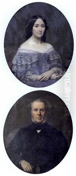 Portrait Du Comte Et De La Comtesse De Rocheplatte (pair) - view 1