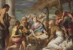 The Adoration Of The Shepherds by Odoardo Perini