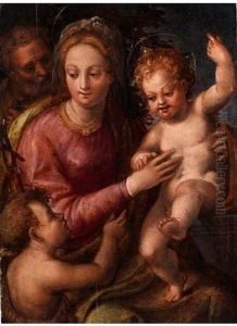 Sacra Famiglia Con San Giovannino (heilige Familie Mit Heiligem Johannes) by Perino Del Vaga (Pietro Bonaccors