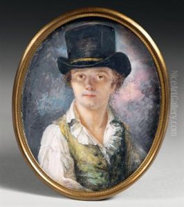 Autoportrait De L'artiste Au Chapeau by Lie-Louis Perin-Salbreux