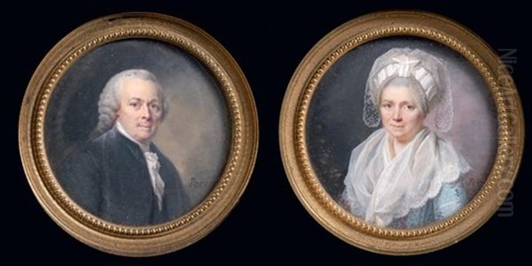 Portrait De Jacques-louis Perin, Pere De L'artiste (+ Portrait De Marguerite Perin, Mere De L'artiste; 2 Works) - view 1