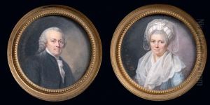 Portrait De Jacques-louis Perin, Pere De L'artiste (+ Portrait De Marguerite Perin, Mere De L'artiste; 2 Works)