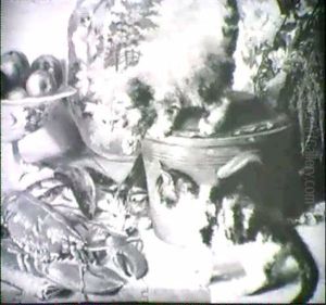 The Young Gourmets/still Life With Kittens And Lobster by Isabelle L. Perkin