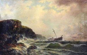Shipwreck Off The Coast, 1872 by Granville Perkins