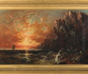 Sunset Along A Rocky Coast by Granville Perkins