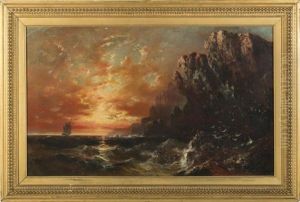 Sunset Along A Rocky Coast by Granville Perkins