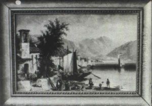 Italian Coastal Village Scene by Granville Perkins