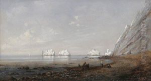 Fischerboote In Einer Bucht Der Isle Of Wight Mit Blick Auf Die Kreidefelsten Needles