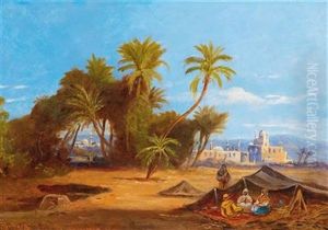 Palm Woodland Near Cairo by Friedrich Perlberg