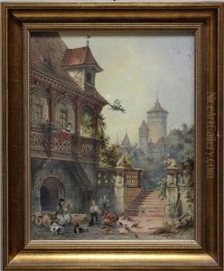 Hof In Nurnberg by Friedrich Perlberg