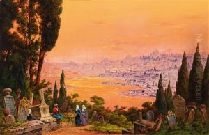 Constantinopel Mit Dem Goldenden Horn Von Ejub Aus Gesehen by Friedrich Perlberg