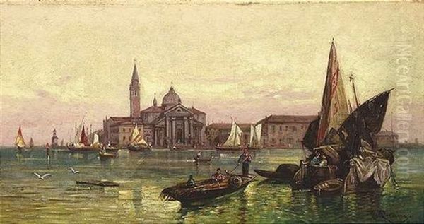 Abendstimmung Mit Booten Uber Dem Bacino Di San Marco In Venedig - view 1