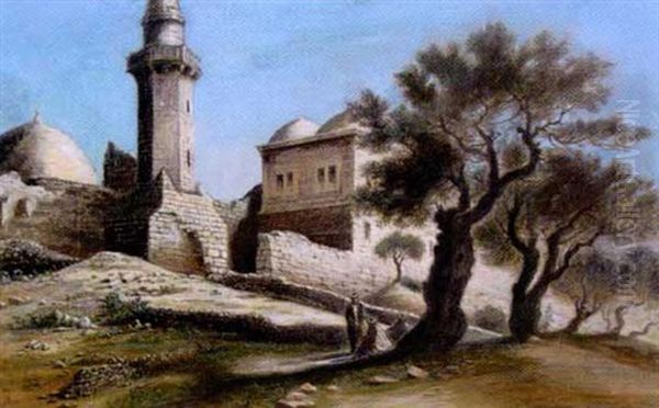 Pelerins Devant Le Minaret - view 1