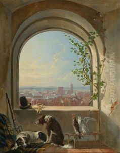 Blick Durch Ein Bogenfenster Auf Nurnberg