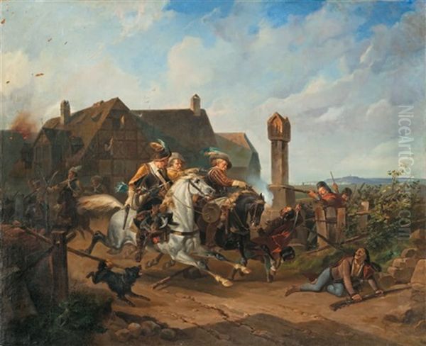 Traversee D'un Village Par Une Horde De Cavalier - view 1