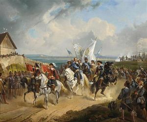Der Junge Jan Von Werth Und Sein Heer Begrusen Den Bayerischen Kurfursten Maximilian I by Georg (Christian Joh. G.) Perlberg