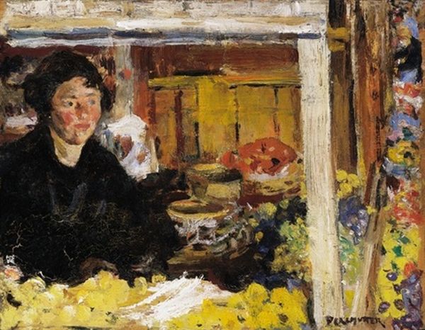 Girl With Fruit Baskets - view 1