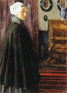 Fiatal Holland Lany Szobaban (young Dutch Girl In A Room) by Izsak Perlmutter